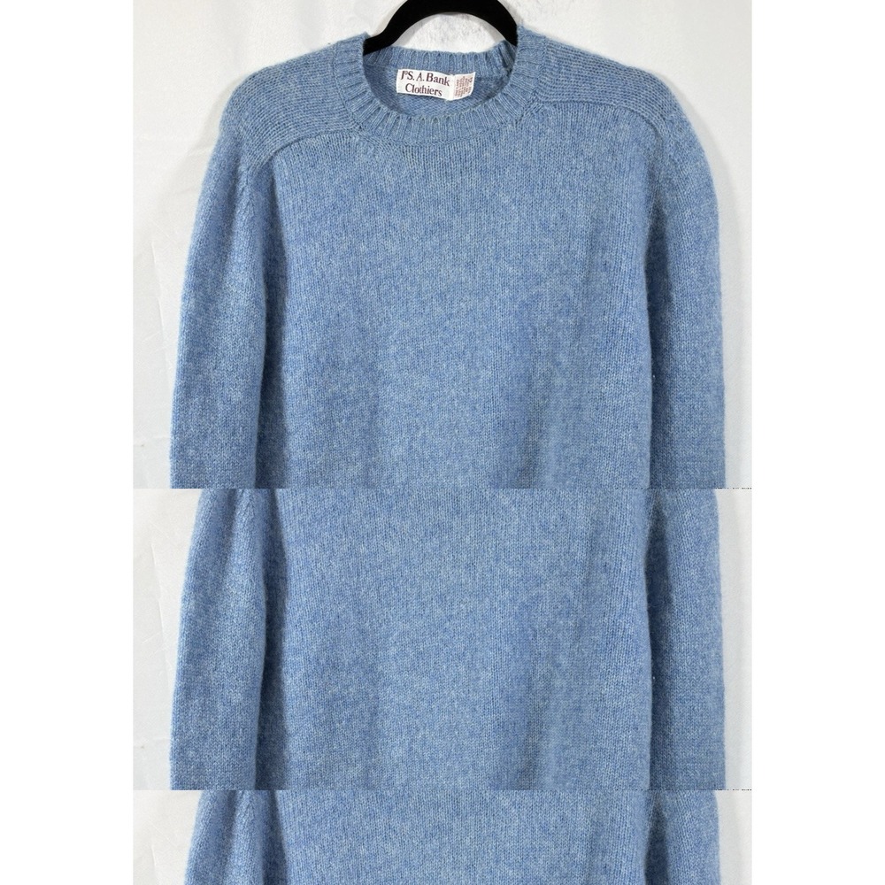 Jos. A. Bank Sweater Size 44 100% shetland wool light blue vintage